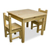 Kids square timber table and chairs