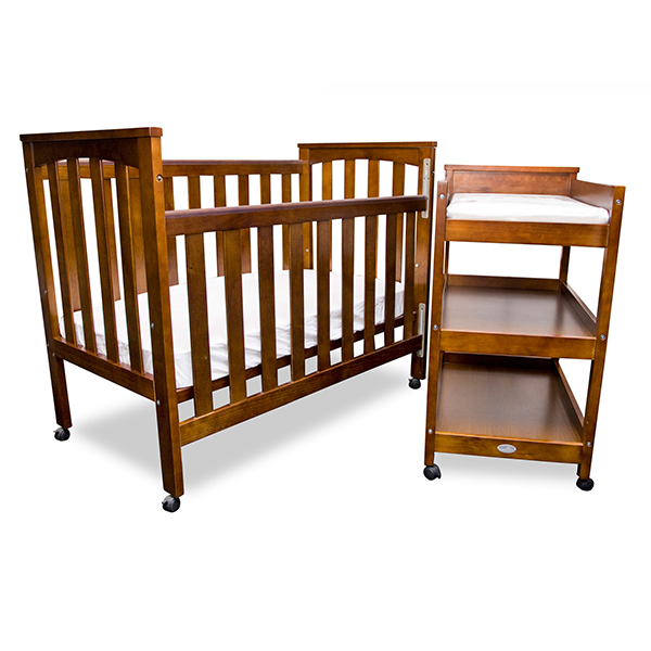 Sunbury Tiburon Walnut Cot with Change table set and Mattress bambinokids